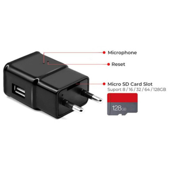 WiFi spionkamera i USB-laddare